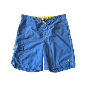 POLO By Ralph Lauren, Men's size Large; swim trunks/shorts; Blue & Yellow